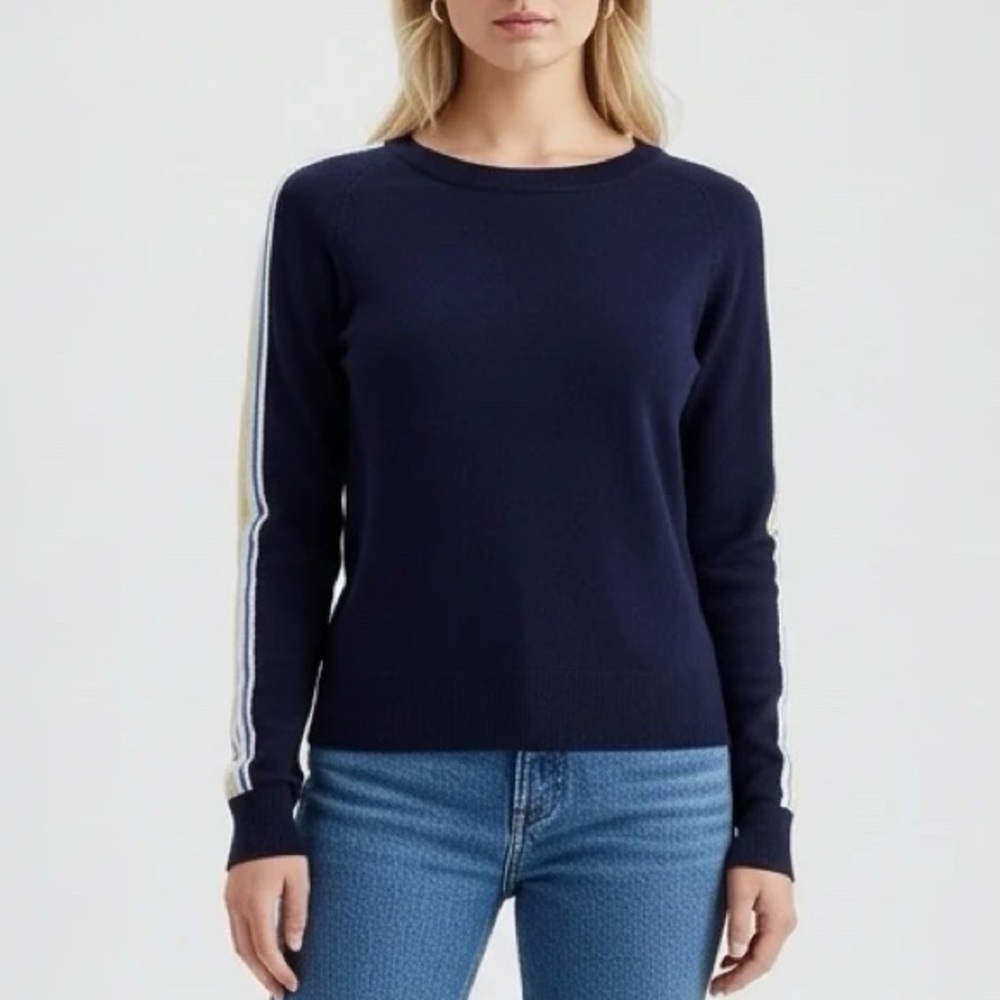 Gap Navy Blue Sweater With Stripes Down Arms